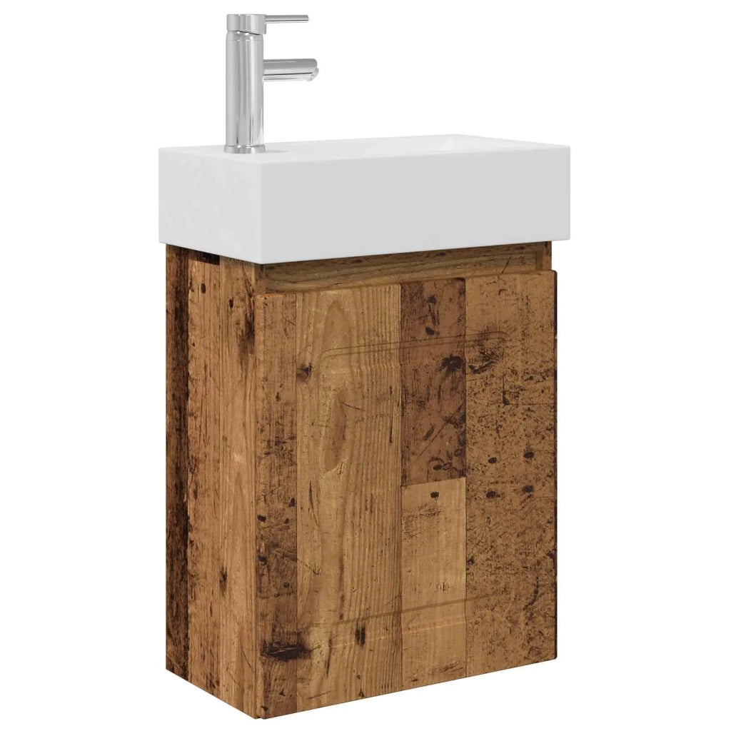 Mobile bagno con rubinetto Legno antico 45,5 x 22,5 x 84 cm 889469