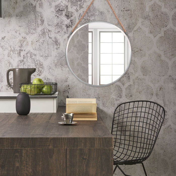 Rotondo Specchio Con Corda 40cm Silver Klmh-0410s-1