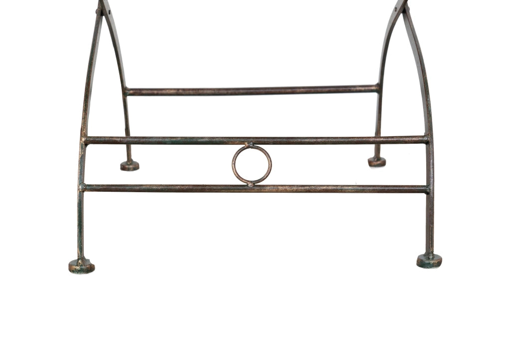 Biscottini Sedia poltrona con braccioli in ferro battuto finitura ruggine anticata 60x51x96 cm