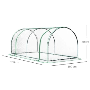 SERRA 200x100x80 cm in plastica verde con telaio in acciaio