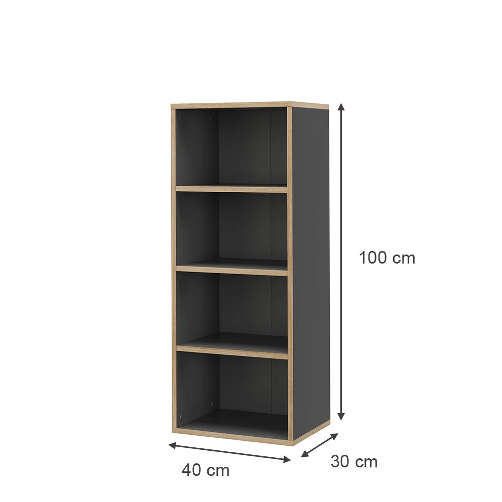 Vicco Libreria Antracite 40 x 100 cm con 4 scomparti