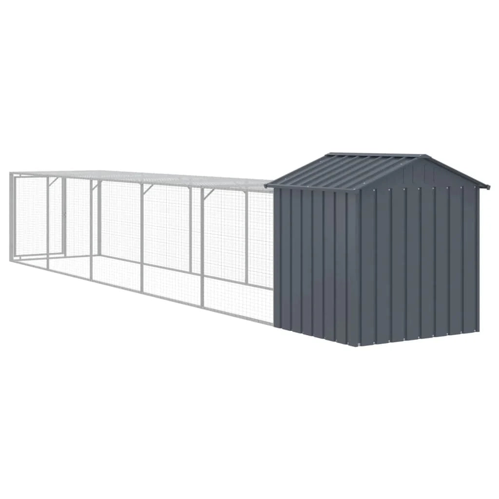 Recinto per pollaio con recinto per galline 117 x 609 x 123 cm in acciaio zincato antracite 02_0043948