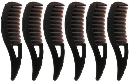 Cura della pelle capellare ergonomico - 6 pezzi - Massaggio capellare profondo - Design a dente pieno - Maniglia comoda - 21x5cm - Kam per la cura della pelle capellare