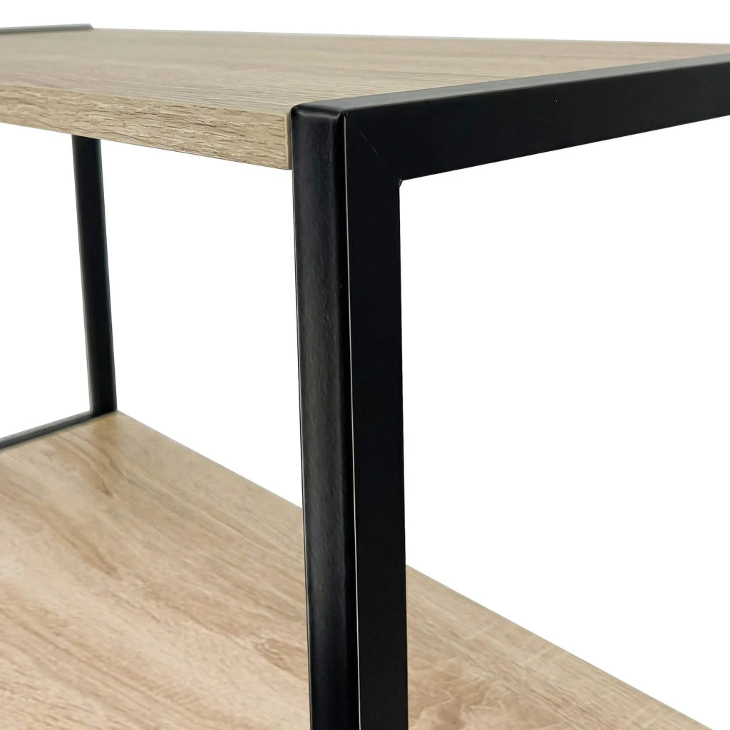 Scaffale stile industriale con ripiani in legno 80 cm Nera, Quercia Sonoma 80x32x192 cm