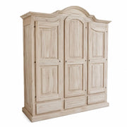 Armadio classico 3 porte 3 cassetti legno grezzo 185x62x220 (1869) - Mobili 2G