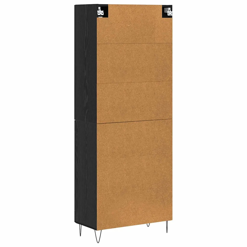 Credenza Rovere Nero 69,5 x 34 x 180 cm Legno multistrato 3403170