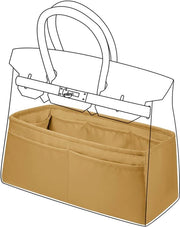 Organizzatore per borse, taschino interno in seta per Birkin 20/25/30/35/40/45/50, organizzatore in seta morbida con inserto in forma (Biscuit, BK35)