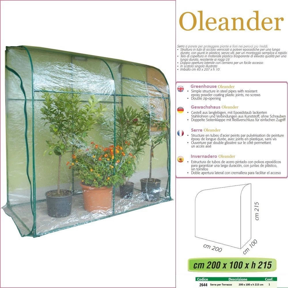 Serra per giardino a parete oleander