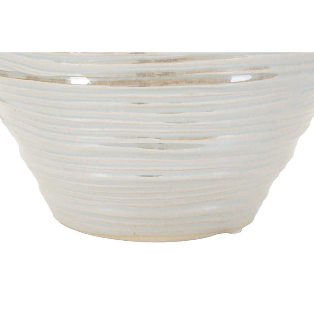 Vaso Decorativo VKH845, Bianco, Ceramica, 22x22x20 cm