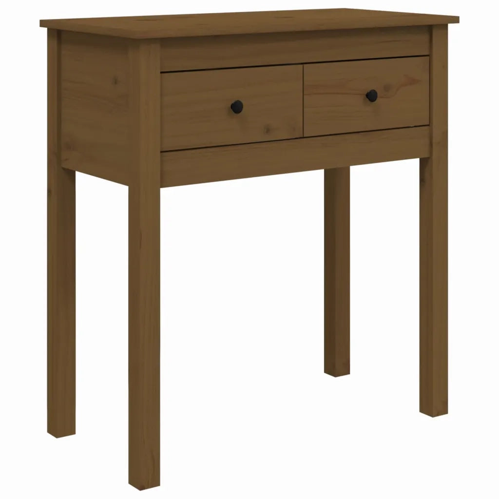 Tavolo Consolle Marrone Ambra 70x35x75cm Legno Massello di Pino 814612