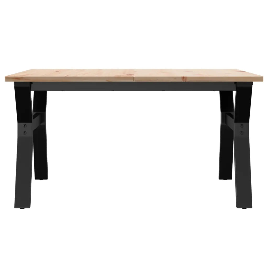 Tavolino da Salotto Telaio a Y 80x80x45 cm Legno Pino e Acciaio 3282707