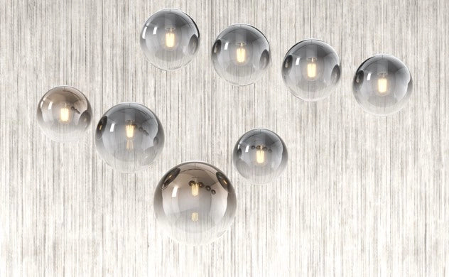 SOSP. OTTONE SAT. 7 LUCI RETTANGOLARE VETRI (2 PICCOLI FU+2 PICCOLI BR+2 MEDI FU+1 MEDIO BR) 1194OS-S7 RPM-FB