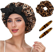 Cintura Satin a Doppio Strato - Cinturino Elastico - Anticrespo - Adattabile - Prevenzione Perdita Capelli - Cappuccio Notturno