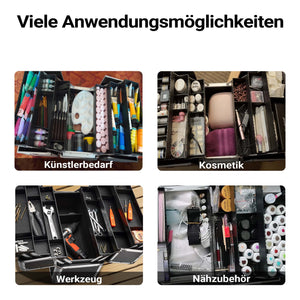 Cassetta attrezzi vuota in alluminio con 2 chiavi, valigetta universale per attrezzi 45 x 32 x 22,5 cm, hobby, lavoro, cassetta portautensili con separatori,