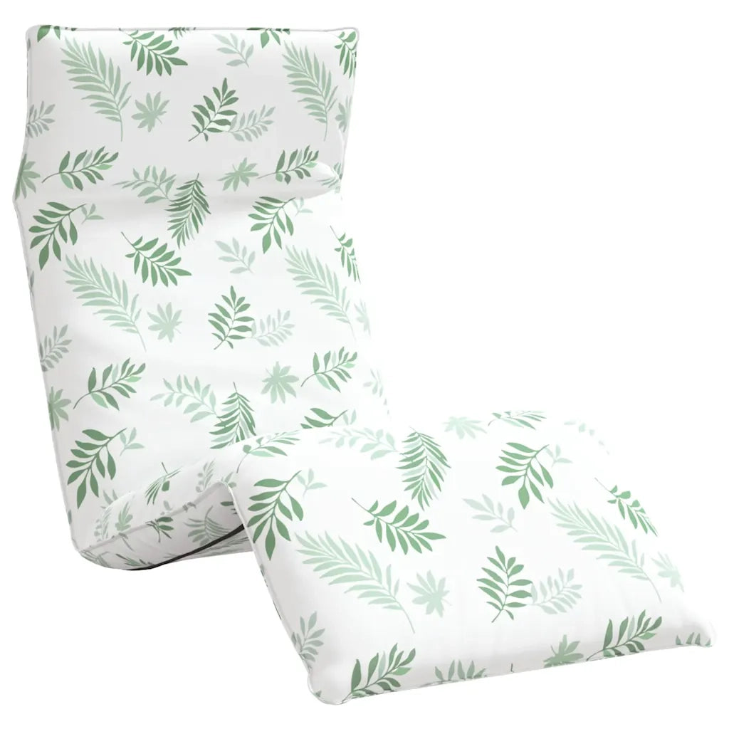 Lettino Pieghevole Motivo a Foglie 175x54x8,5 cm Tessuto Oxford 4019764