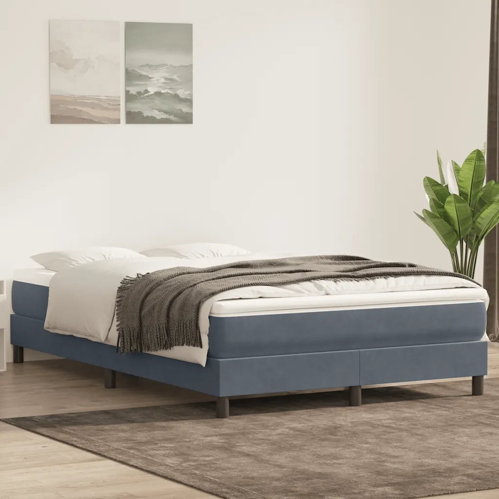 Giroletto Molle senza Materasso Grigio Scuro 160x210 cm Velluto 3315832