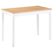 Tavolo da pranzo in MDF di rovere chiaro e pino bianco, 110 x 60 x 75 cm, con gambe in legno, tavolo da cucina in stile scandinavo