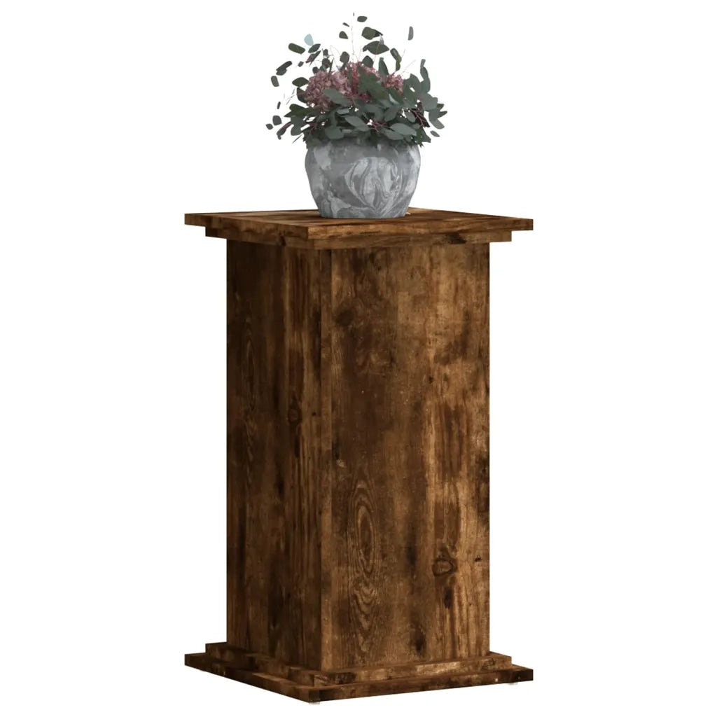 Supporto per Piante Rovere Fumo 33x33x60 cm Legno Multistrato