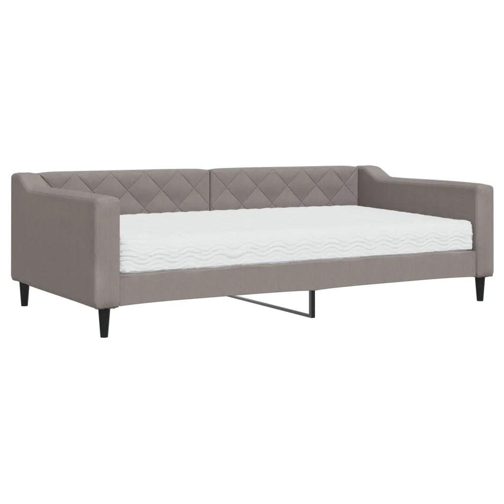 Divano Letto con Materasso Tortora 100x200 cm in Tessuto 3197416