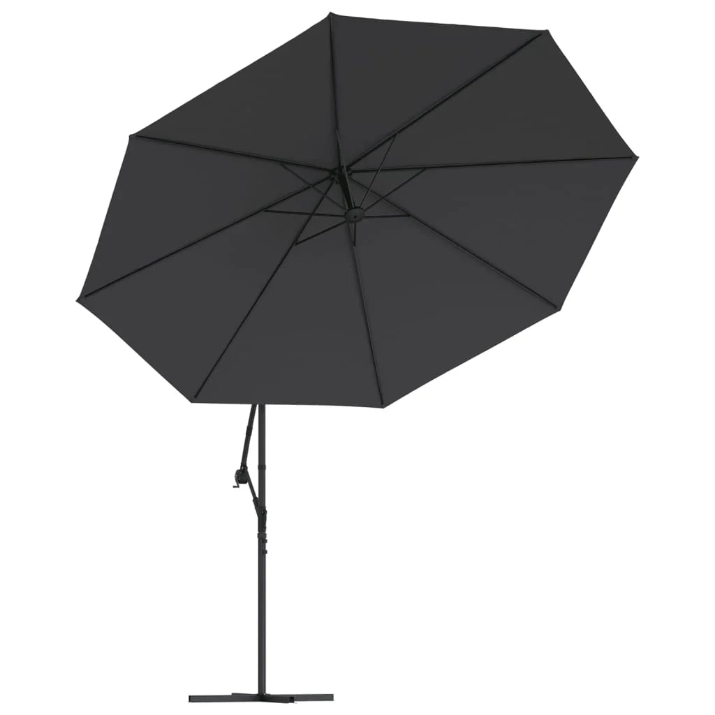 Ombrellone a braccio con palo in alluminio nero da 350 cm 02_0008482