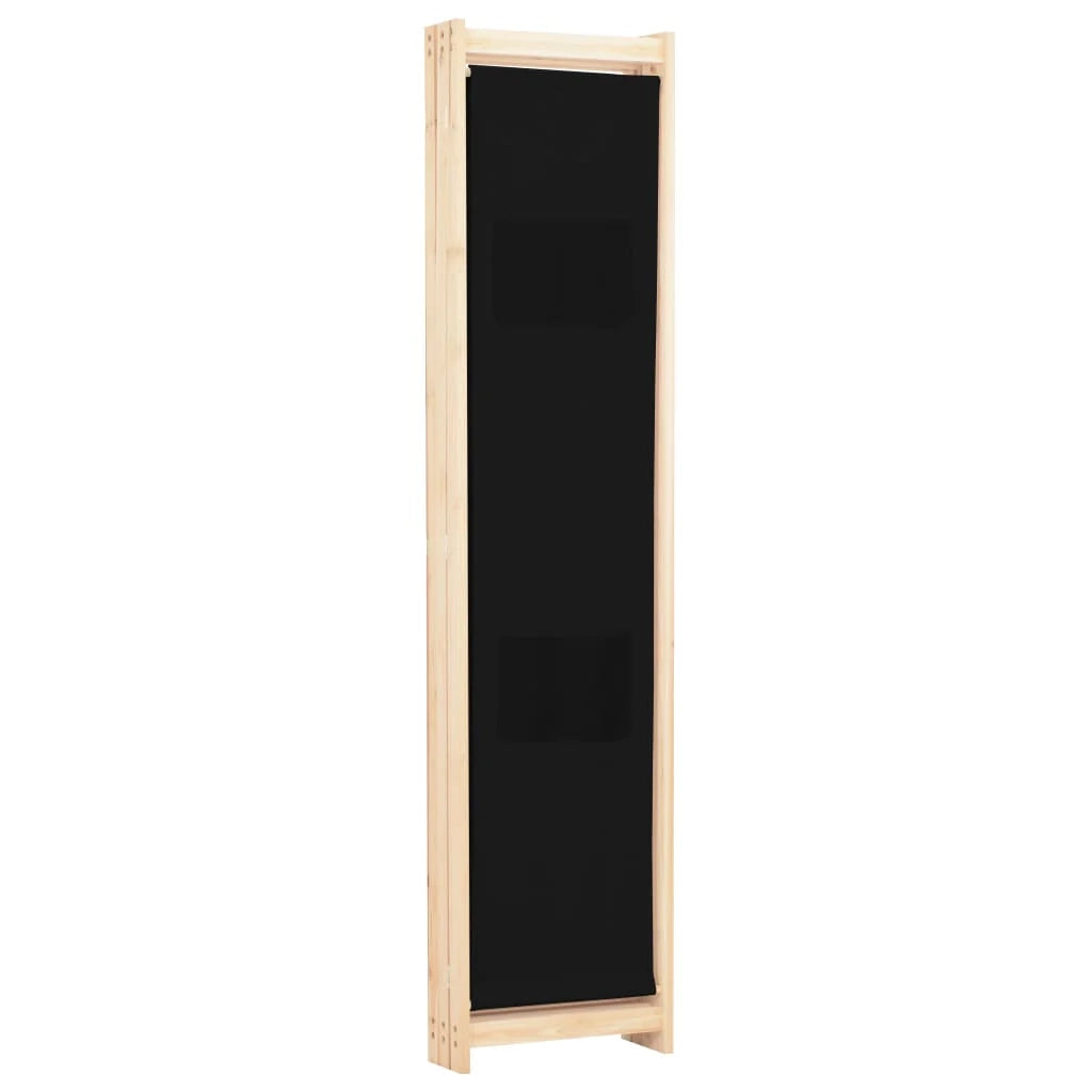Parete divisoria divisorio mobile decorativo 3 pannelli nero 120x4 cm tessuto 0802091
