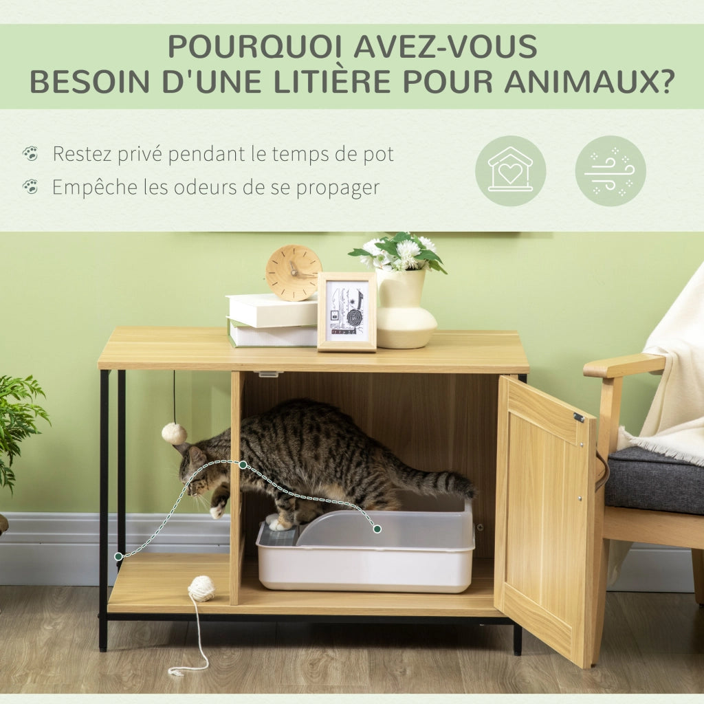 Porta per gatti con sfera sospesa ¨C zephmum ¨C stile industriale, colore legno chiaro