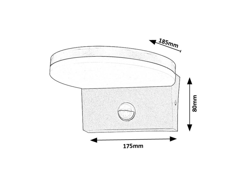 Applique esterna tonda nera sensore CCT LED 9W IP54 Rabalux