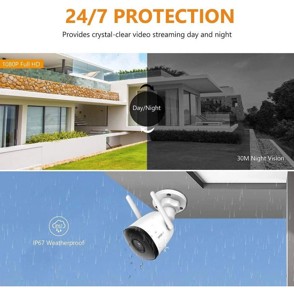 Trade Shop - Telecamera Wifi Esterna 1080p Ip67 Visione Notturna 30mt Compatibile Con Alexa -