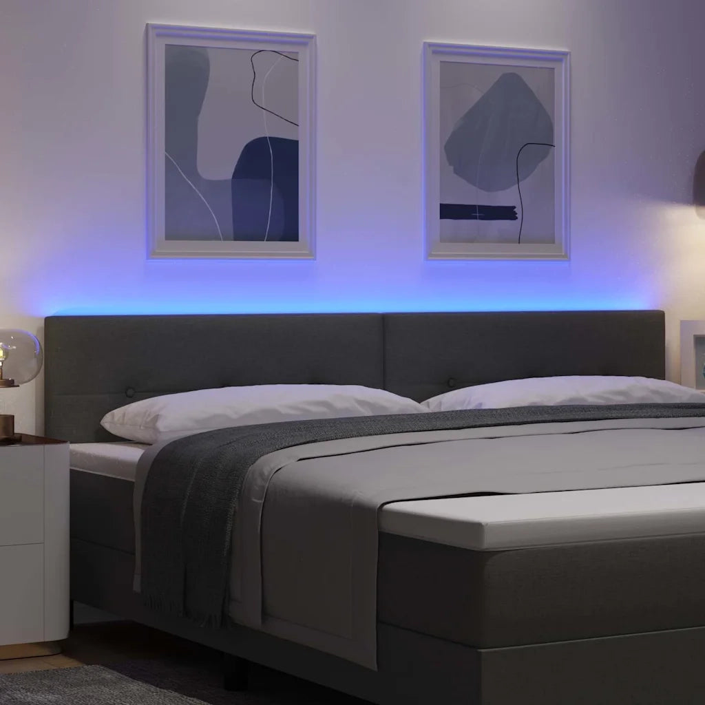 Testiera LED con testiera Grigio scuro 200 cm Poliestere 3338162