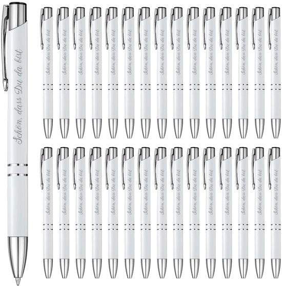 Penne metalliche intercambiabili - 30 pezzi - Ideale per regali - Adatti per insegnanti e feste - Penne metalliche - Adatti per uso scolastico e festivo - 30 pezzi.