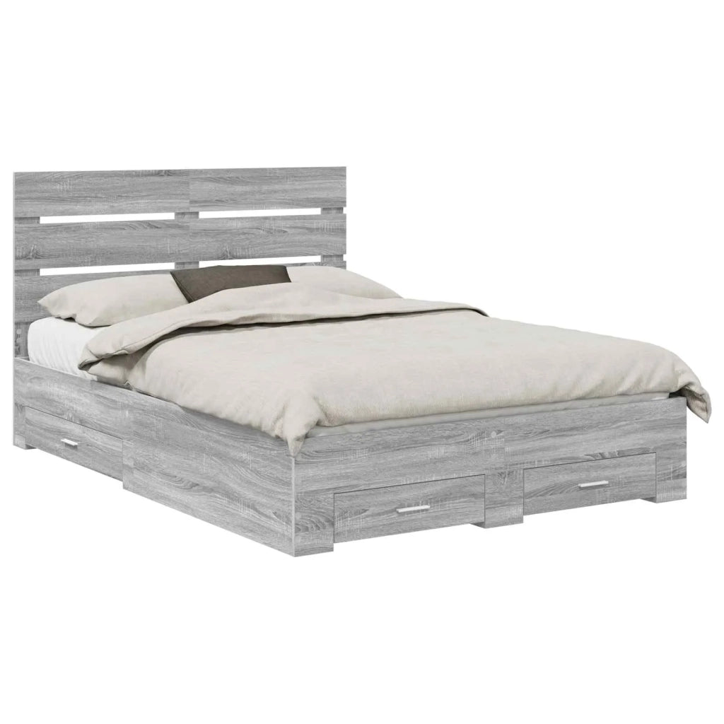 Struttura del letto con cassetto Grigio Sonoma 150 x 200 cm 3411963