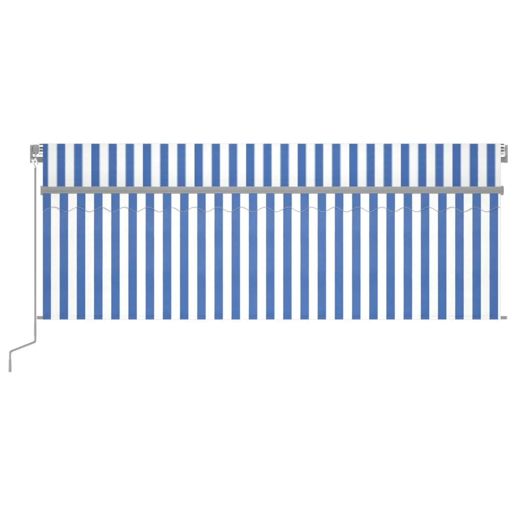 Tenda da Sole Retrattile Manuale con Parasole 4x3m Blu e Bianca cod mxl 58939