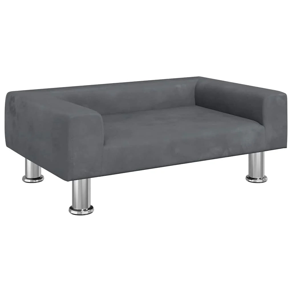 Cuccia per cani divano letto comodo scuro 70 x 45 x 26,5 cm velluto grigio 02_0043168