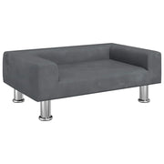 Cuccia per cani divano letto comodo scuro 70 x 45 x 26,5 cm velluto grigio 02_0043168