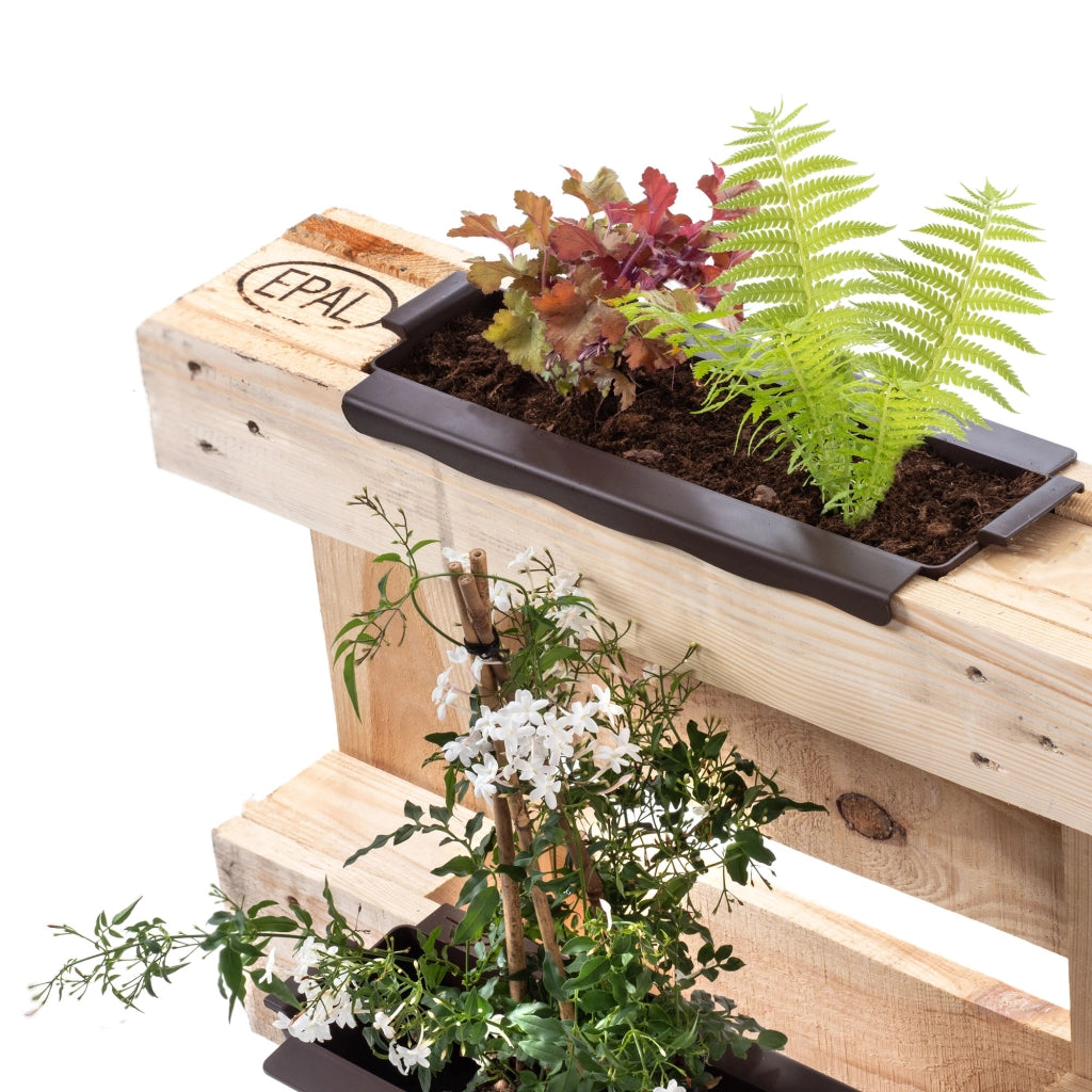 Vaso da fiori KADAX, vasi per Europallets, scatola da 40 cm, 12 pezzi