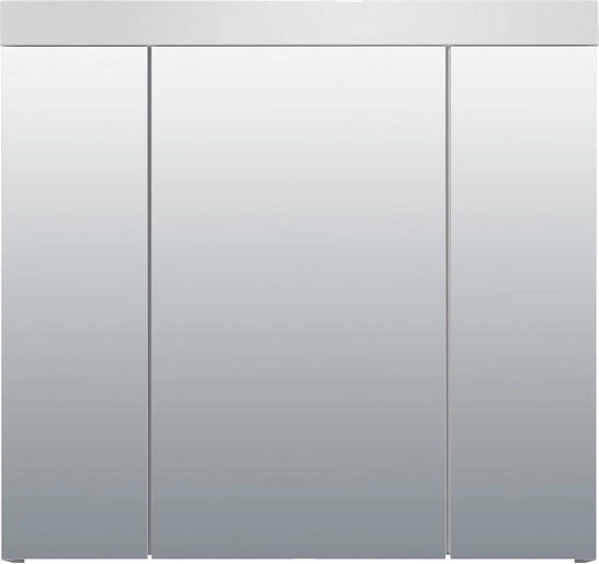 Specchio Bagno Moderno - Soluzione di Stile per la Conservazione - Finitura Liscia Bianca - Spazio Adeguato - 80 x 75 x 16 cm