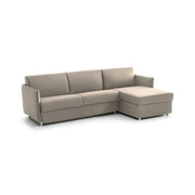 Sumirago, Divano Letto con Penisola Sfoderabile Made in Italy, 260x160 cm Grigio Tortora