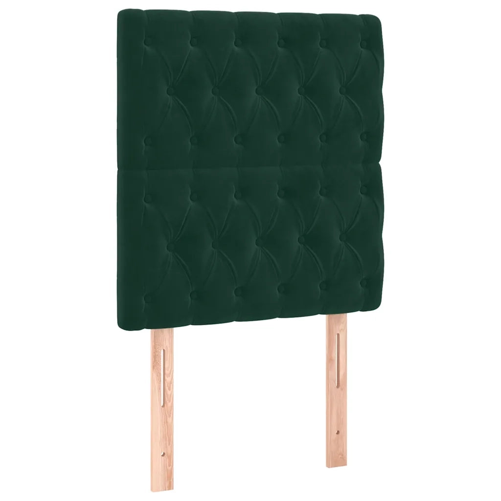 Giroletto a Molle con Materasso Verde Scuro 80x200 cm Velluto