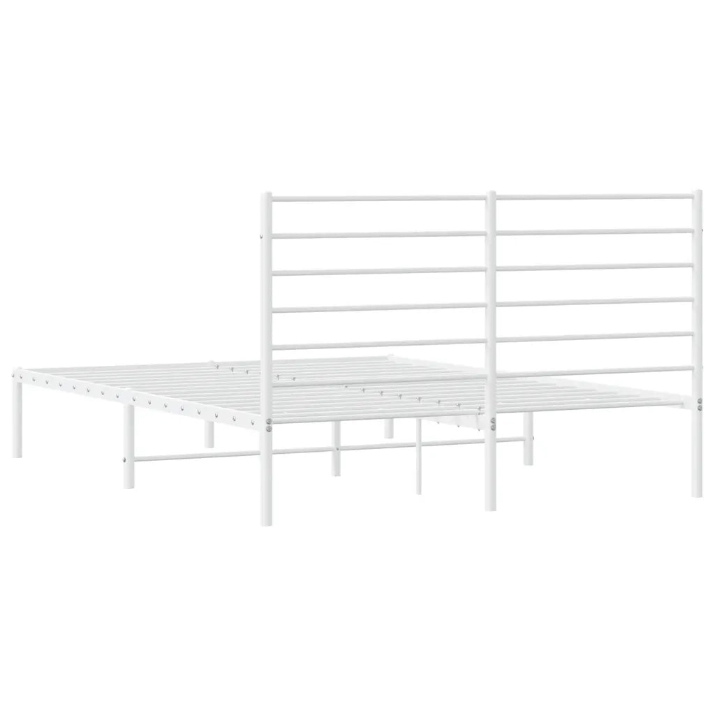 Giroletto con Testiera Metallo Bianco 140x190 cm 352368