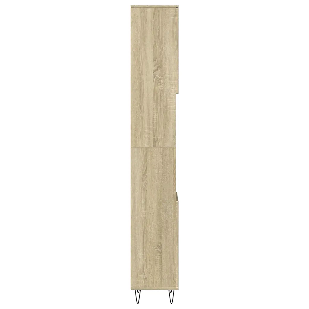 vidaXL Armadietto da Bagno Rovere Sonoma 30x30x190cm Legno Multistrato
