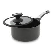 Casseruola 1 manico con coperchio Elegance Black 18 cm doppio fondo acciaio inox, manico Soft touch