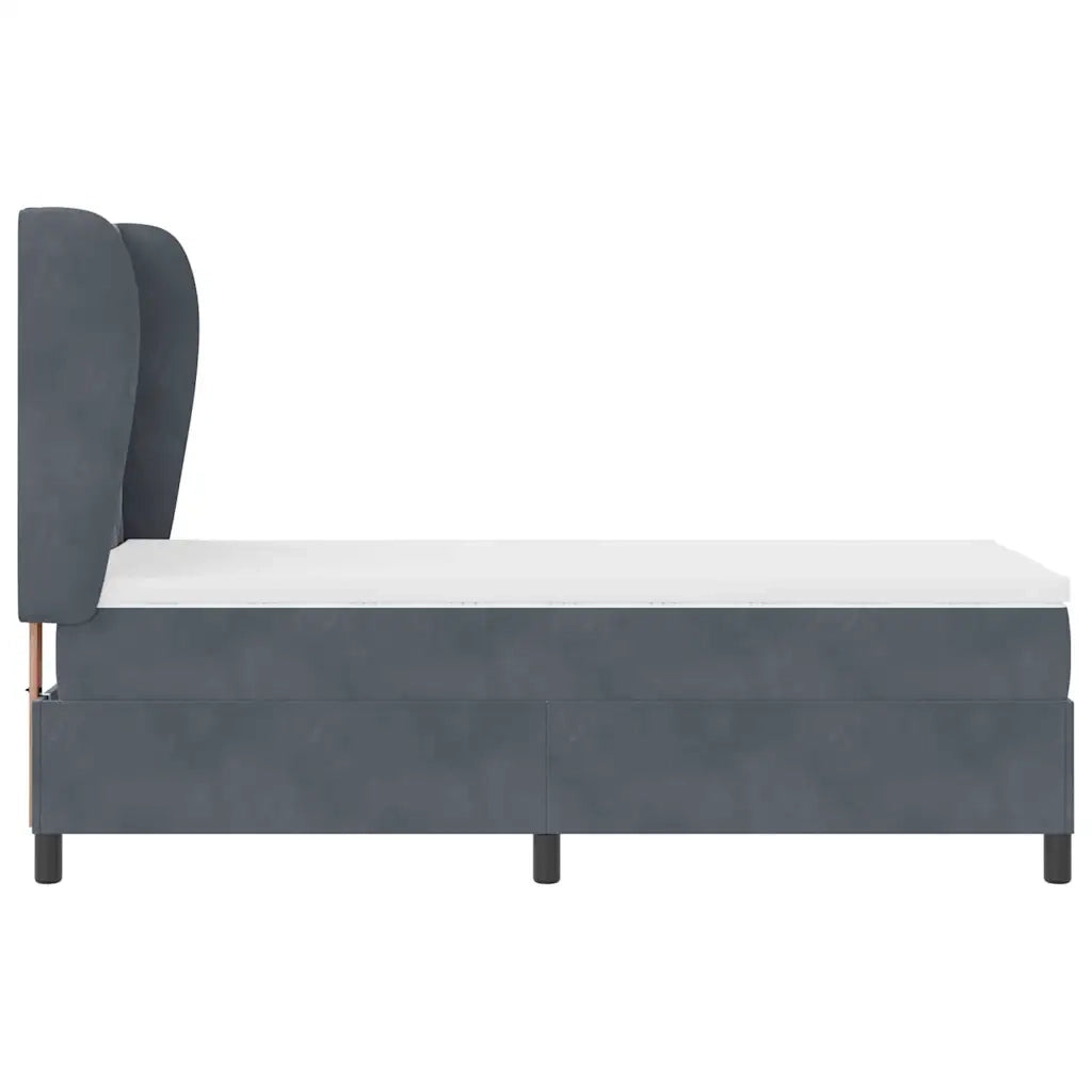 Letto a molle con materasso Grigio scuro 200 x 100 cm Velluto 3340971