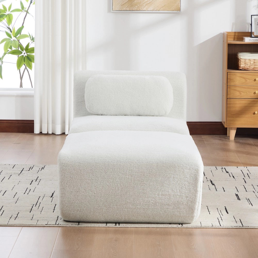 Divano Modulare in Tessuto Chenille ¨C MINIMAL ¨C Avorio, Morbido, Antiscivolo