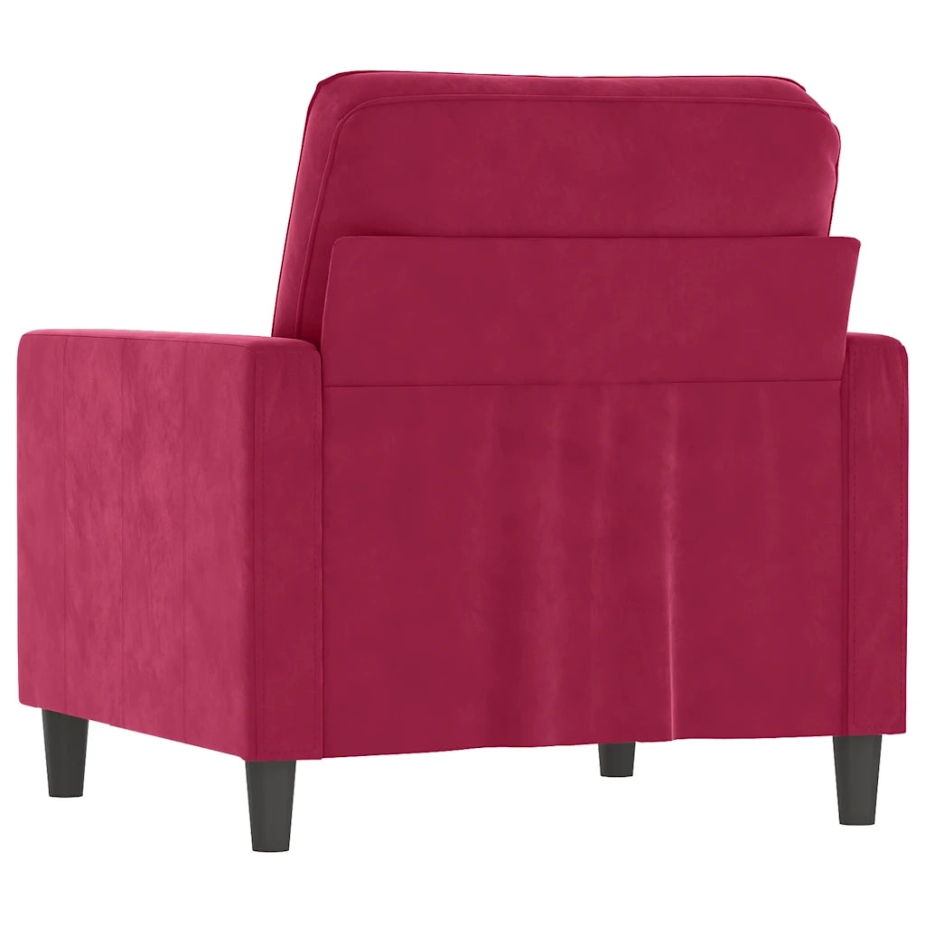 Divano Sedia-Poltrona Rosso Vino 60 cm Velluto 225943
