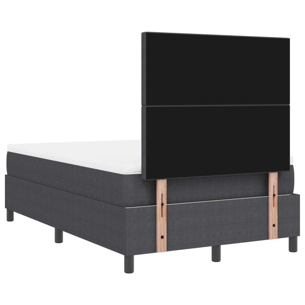 Letto Contenitore con Materasso & Luce LED Grigio Scuro Piccolo Matrimoniale in Velluto