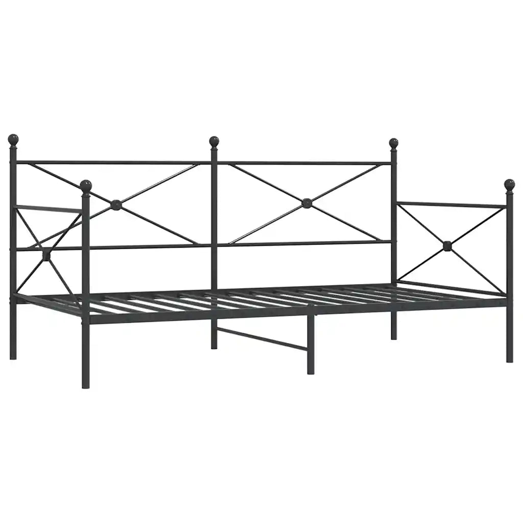 vidaXL Dormeuse senza Materasso Nero 100x200 cm in Acciaio
