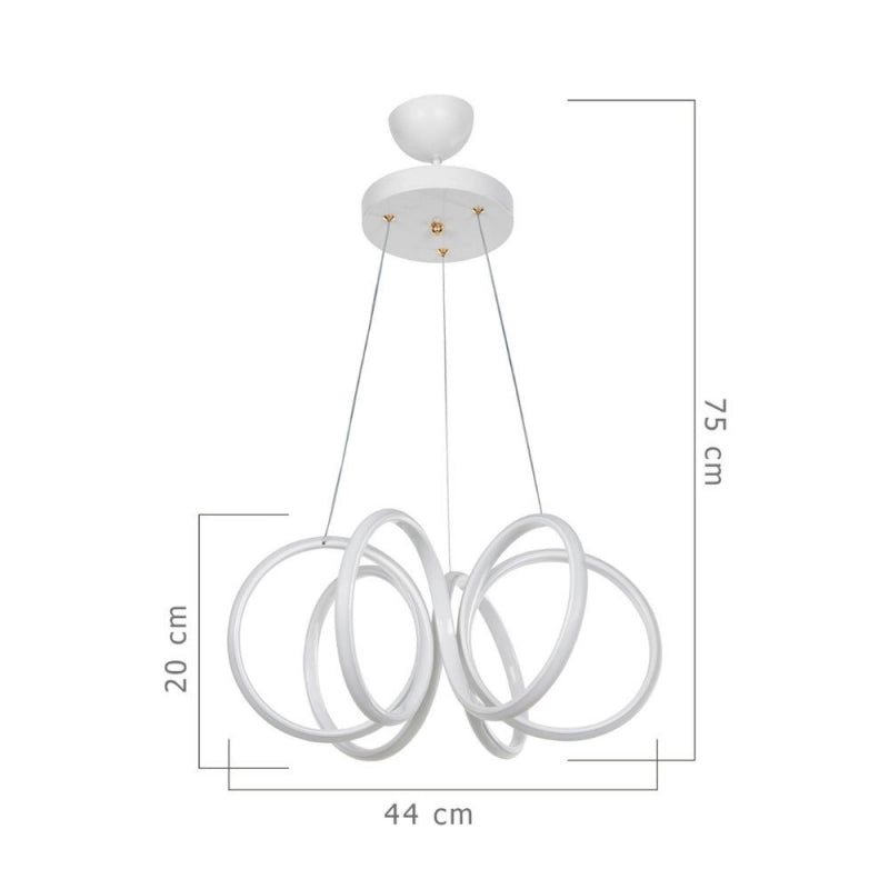 Lampada a sospensione LED Ilya forma spirale bianca MDL4439