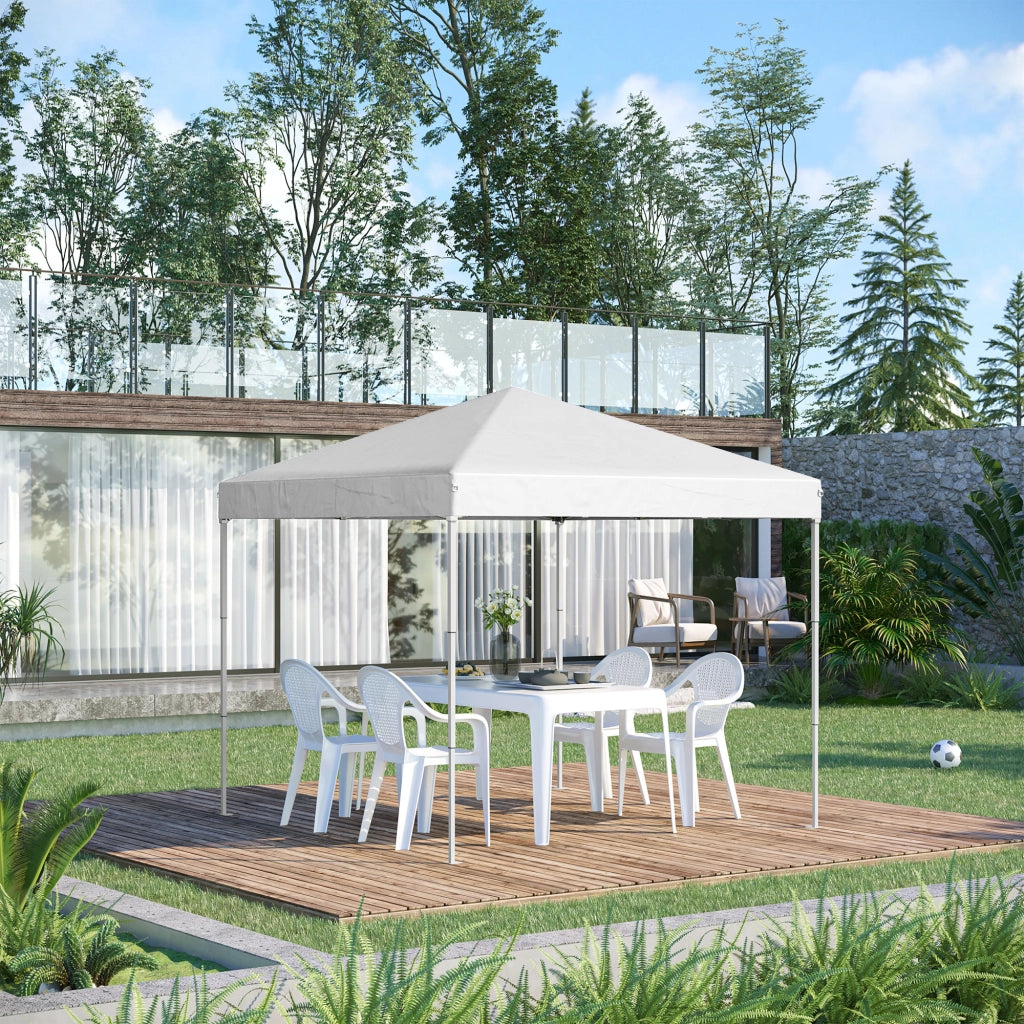 Gazebo Pieghevole ¨C zephmum ¨C Acciaio e Tessuto Oxford, 2.5x2.5 m, Bianco