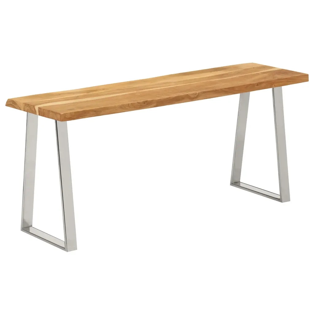Panca con Bordi Vivi-Sgabello 105 cm in Legno Massello di Acacia 199951
