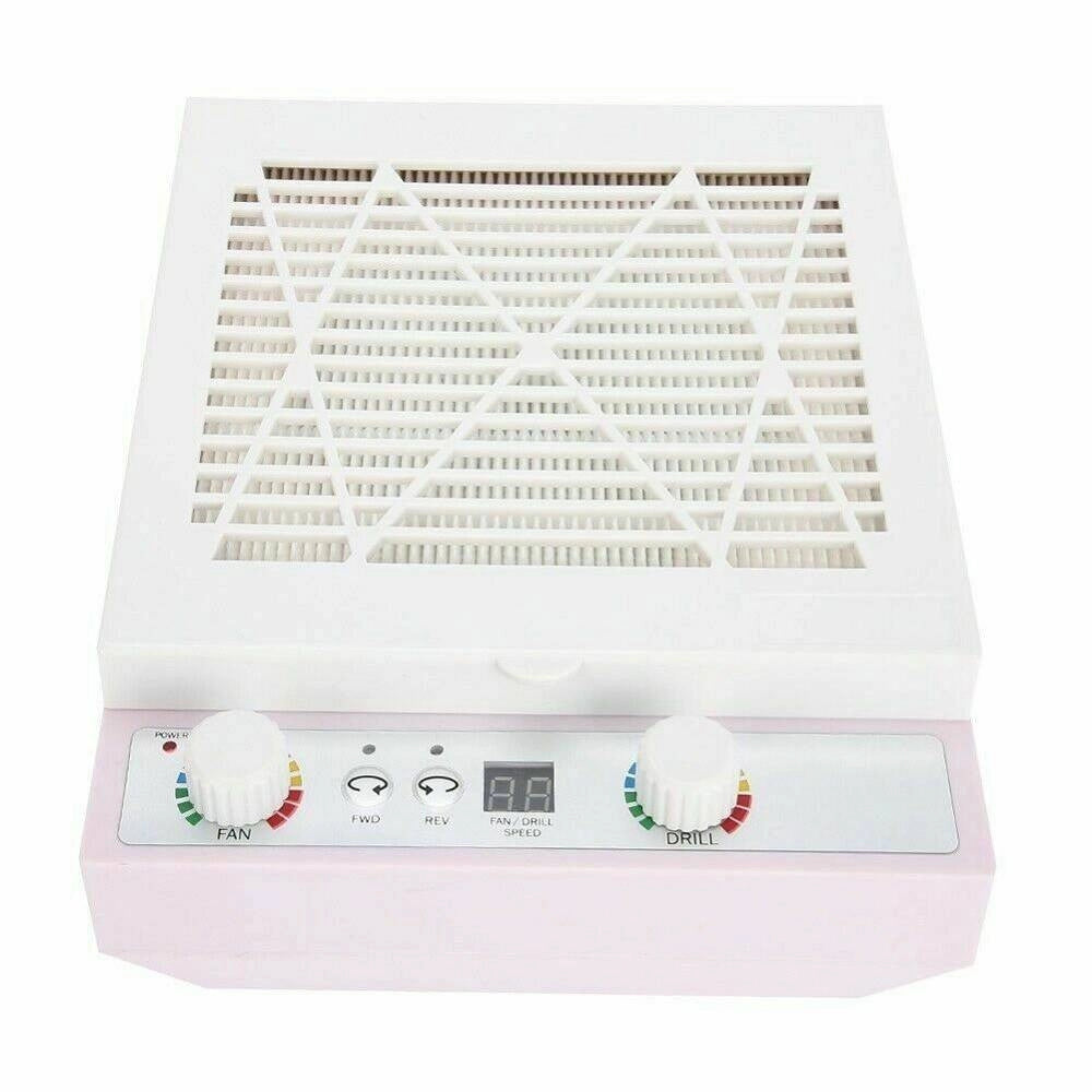 Trade Shop - Fresa Per Unghie Aspiratore Professionale Lampada Led Kit 3 In 1 Nail Manicure -